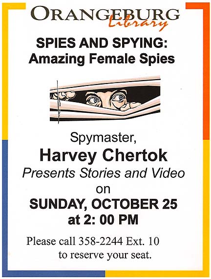 Spies and Spying Orangburg Library Flyer