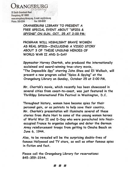 Spies and Spying - Program Description